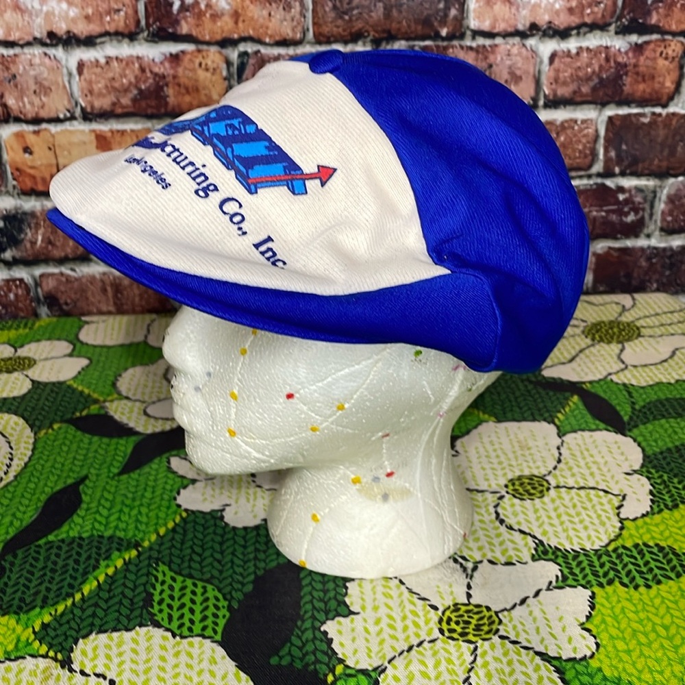Vintage Page Boy Golfer Hat foam trucker advertising blue white LA adjustable